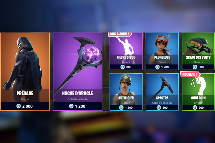 Boutique Fortnite 18 juin